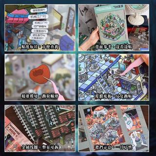 ENWEI 19 Chiếc [Apocalypse Series] Bộ sưu tập Nhãn dán phong cảnh 3D chống nước Sách Nhà máy cơ khí Đế sao Hỏa Phong cách hoạt hình để ghi nhật ký Trang trí sổ lưu niệm