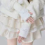 Găng tay nửa ngón nữ ấm áp mùa đông, hỗ trợ cổ tay, chất liệu polyester