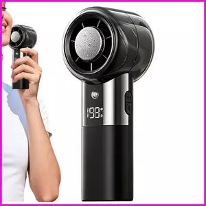 Quạt cầm tay Điện Gió mạnh Màn hình kỹ thuật số yên tĩnh Quạt phun sương di động 199 tốc độ cho trường du lịch Đi học lyuvn