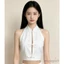 MAPLEPOET-Áo ba lỗ dành cho nữ Áo Vest nút ếch không tay trơn cho hàng ngày