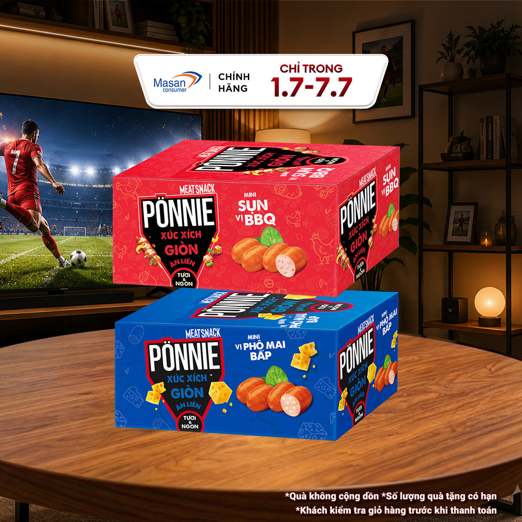 [LS][Chọn vị] Combo 2 Hộp Hotdog Pönnie Xúc Xích Giòn Ăn Liền (1 Hộp x 20 Cây x 20G)
