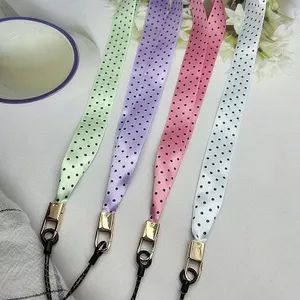 Spot Pattern Dây đeo điện thoại Nữ treo cổ Dây buộc chống thất lạc Buckl kim loại có thể tháo rời