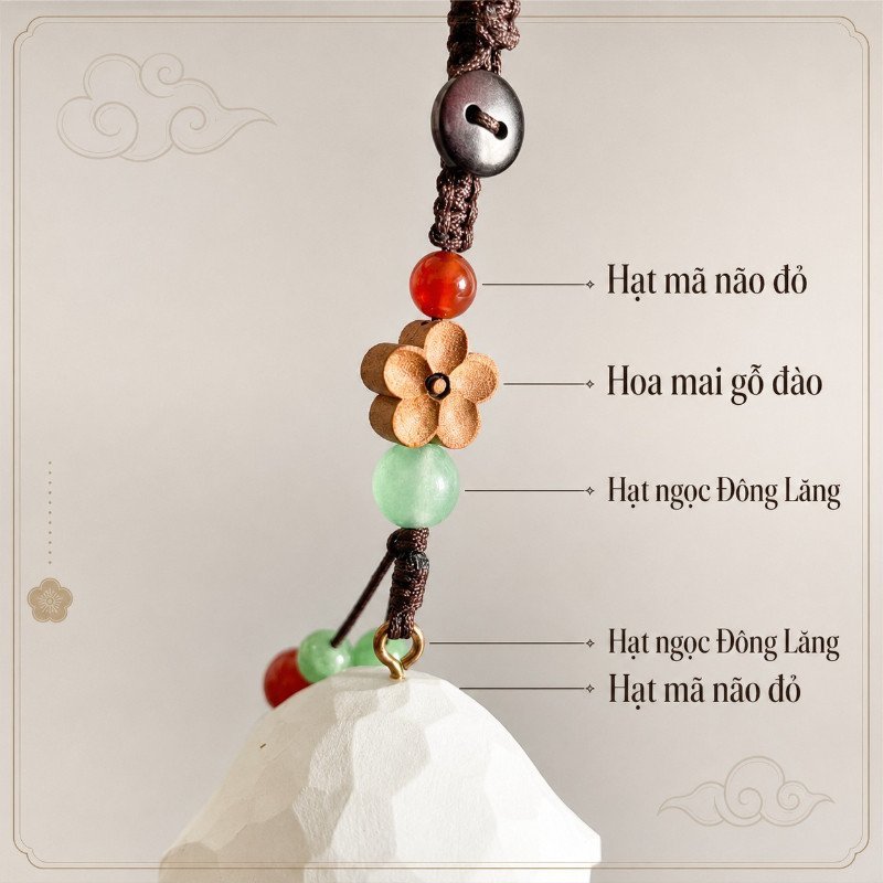 Móc Khóa Gỗ Hình Cáo Ngủ Khắc Tay Dễ Thương Treo Chìa Khóa Túi Xách Balo Quà Tặng