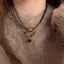 Vintage Da Nâu Đá Mặt Dây Chuyền Nelace Staing Choker Tính Khí Xương Đòn Dây Xích Dành Cho Nữ Cô Gái Thu Đông Nelace VN