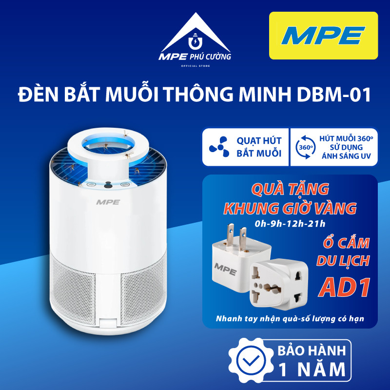 (CHÍNH HÃNG) MPE - Đèn bắt muỗi thông minh, sử dụng đèn LED UV có 2 bước sóng để thu hút muỗi DBM-01