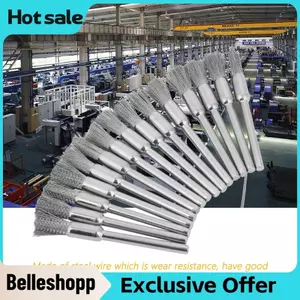 Belleshopp Belleshopp ViaGasaFamido Bàn chải đánh bóng dây thép 15 chiếc Bộ bánh xe mini cho công cụ máy mài Bàn chải mài kim loại gỗ ((Loại bút 3 x 5mm) ViaGasaFamido476tw2obhg-01