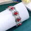 MAKY Vintage Dân Tộc Bohemian Lắc Tay Nữ Vợ Đi Biển Khắc Họa Tiết Hình Bầu Dục Đá Đỏ Vòng Tay Có Thể Điều Chỉnh Cổ Tay Trang Sức VN
