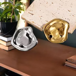 PNPIA- 2025 Mới Hợp Thời Trang Vàng Màu Bạc Lớn Thổ Cẩm Tròn Cho Nữ Kim Loại Tối Giản Không Đều Gấp Pin Trâm Trang Sức Quà Tặng