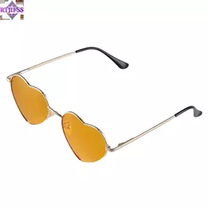 RTJIFSS Nữ Trái Tim Kính Mát Vintage Khung Kim Loại Lạ Mắt Phụ Kiện Kính Hình Trái Tim
