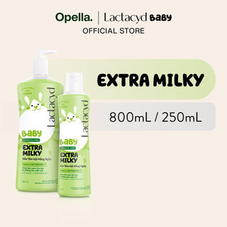 Bộ Sữa Tắm Gội Trẻ Em Lactacyd Baby Extra Milky Size Jumbo 800ml + Chai Sữa Tắm Gội Trẻ Em Extra Milky 250ml