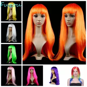FUJIOU Carnival Tóc Giả Dài, Màu Hồng Ngộ nghĩnh Cosplay Đảng Tóc Giả, Truyện Tranh Và Hoạt Hình Tóc Nữ Giả Mềm Mại Nữ Màu Tóc Giả Hóa Trang