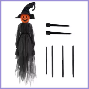 Đồ trang trí phù thủy Halloween Cảm biến kích hoạt âm thanh Đạo cụ đầu bí ngô Đồ trang trí Halloween ngoài trời cho sân mueadsyvn