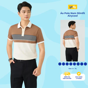 Áo Polo Nam Yody Pha Phối Kẻ co giãn thoáng mát chống nhăn MCPO25A533