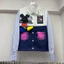 T Thái Lan Dạo Phố 2026 Thu Đông Phong Cách Mới Hoạt Hình Miếng Dán Graffiti Khâu Denim Sọc Áo Sơ Mi Nữ Rời Top