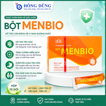 BỘT MEN BIO THẾ HỆ MỚI (Menbio)- Bổ sung lợi khuẩn đường ruột, giảm rối loạn tiêu hoá, tiêu chảy, đau bụng.