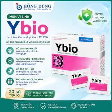 Men Vi Sinh YBIO Hộp 24 Gói - Hỗ Trợ Cân Bằng Hệ Vi Sinh Đường Ruột, Hỗ Trợ Tiêu Hóa, Giảm Rối Loạn Tiêu Hóa