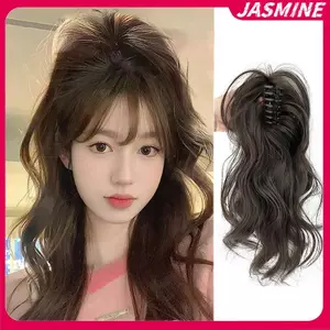 JASMINE Tổng Hợp Móng Vuốt Kẹp Đuôi Ngựa Phần Mở Rộng Tóc Ngắn Xoăn Tự Nhiên Đuôi Giả Tóc Cho Nữ Đuôi Ngựa Hairp JASMINE