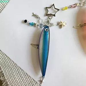 QEARY Mặt Dây Chuyền Cá, Động Vật Đại Dương Mô Phỏng Cá Móc Khóa, Độc Đáo Handmade Hạt Nhựa Bionic Cá Móc Khóa Nam Nữ