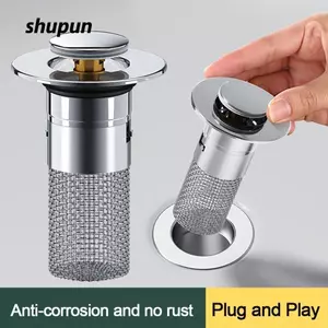 Bộ lọc thoát nước bật lên SHUPUN, Lưới lọc thoát nước sàn bẫy tóc bằng thép không gỉ, Vỏ niêm phong chống tắc đa chức năng bền bỉ Phụ kiện phòng tắm