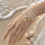 CQCJ 7 Cái / bộ Vòng Tay Lớp, Vỏ Biển Sao Biển Charm Vòng Tay Xếp Chồng Lên Nhau, Thiết Kế Lớp Giả Gạo Đính Hạt Vỏ Vòng Tay Quyến Rũ Đi Biển Ngày Lễ