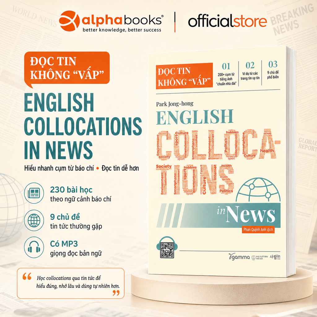 Sách - English Collocations In News - Đọc Tin Không "Vấp" (Gamma Books)