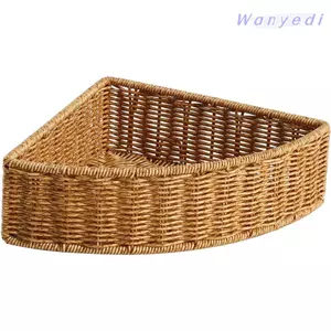 Giỏ định hình quạt WANYEDI, Giỏ lưu trữ góc trên dệt, Thùng lưu trữ tiết kiệm không gian hình quạt Tổ chức tại nhà
