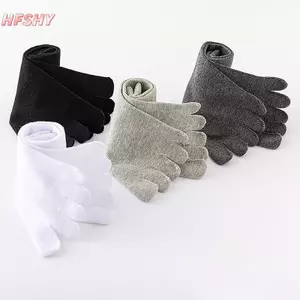 HFSHY 1 Cặp Thể Thao Chạy Mồ Hôi Màu Trơn Riêng Ngón Chân Unisex Ngón Chân Sos Nam Nữ Năm Ngón Tay Sos Cotton Thoáng Khí Sos VN