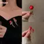 HFSHY Hoa Hồng Đỏ Thổ Cẩm Pin Nữ Huy Hiệu Ve Áo Pin Bé Gái Áo Phù Hợp Với Quần Áo Trang Trí VN