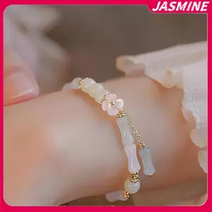 JASMINE Phong Cách Trung Hoa Vintage Tre Khớp Đính Hạt Vòng Tay Nữ Thời Trang Quyến Rũ Hoa Vòng Tay Bạn Gái Trang Sức Phụ Kiện Quà Tặng JASMINE