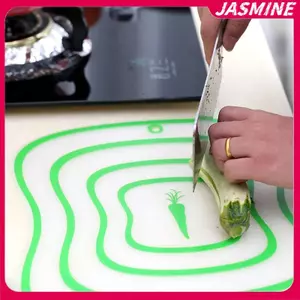 JASMINE Ba Kích Cỡ Dây Màu Nhà Bếp Chống Trơn Trượt Cắt Áo Công Cụ Linh Hoạt Trong Suốt Thớt Nhà Bếp PP Thớt JASMINE