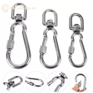 GE Thép không gỉ Xoay Móc Treo Loing Chó Dây Xích Bule Qui Phát Hành Bule Carabiner Kẹp Cho Chó Đi Bộ Cắm Trại VN