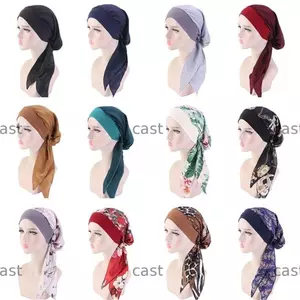 Mũ trùm đầu ung thư CAST Mũ nón thời trang Mũ rụng tóc co giãn Pre-Tied