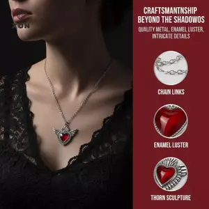 Phong cách Gothic Kim loại Cross Love Skull Mặt dây chuyền Nelace Set Y2K Cá tính gai tình yêu Hạt chéo Nelace [Mina]