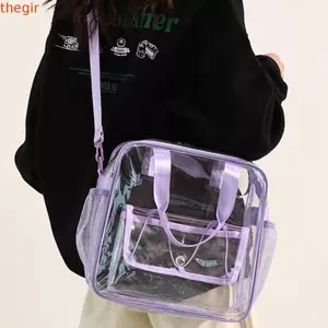 Túi đựng đồ giặt THEGIRL8B, Túi đeo chéo trong suốt chống thấm nước dung tích lớn, Túi Tote thể thao một vai nhẹ Đồ vệ sinh Túi xách Lễ hội phun nước