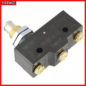 Công tắc vi mô tạm thời YRBWD, 3 thiết bị đầu cuối vít Bảng điều khiển gắn Công tắc giới hạn vi mô, Thiết bị CNC TM-1307 Thiết bị nhà để xe pit tông con lăn song song 50x48mm bền bỉ