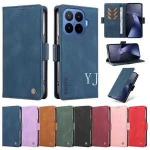 YJD Ốp Lưng Cho Xiaomi 17T Pro Da Cao Cấp Cảm Giác Da Bên Khóa Khe Cắm Thẻ Chống Rơi Vỏ Điện Thoại