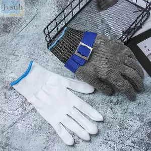 JVSUB An Toàn Chống Cắt Bảo Vệ Tay Lưới Chống Mài Mòn Đồ Tể Găng Tay Chống Nhọn Găng Tay