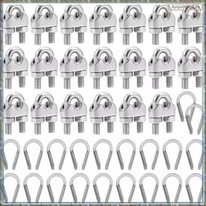 20 Miếng M6 Dây Kẹp, Thép Không Gỉ 304 Kẹp Cáp Dây Thimble U Bu Lông Yên Dây