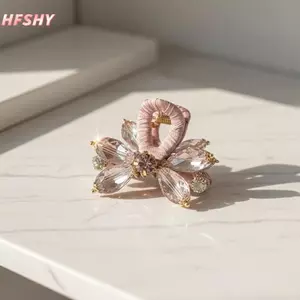 HFSHY Pha Lê Nửa Lên Tóc Tinh Tế Kim Cương Giả Bên Kẹp Tóc Cá Mập Cho Nữ VN
