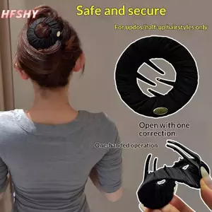 HFSHY Kẹp Móng Vuốt Tóc Phẳng Cho Nữ Thể Thao Sử Dụng Chống Trơn Trượt Bền Bánh Pancake Bun Holder VN