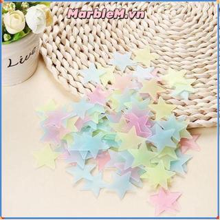 MARBLEM 100 Cái / bộ Decal Dạ Quang, Nhãn Dán Tường Dạ Quang Ngôi Sao Nhiều Màu Sắc DIY, Thời Trang Phát Sáng Trong Bóng Tối Trang Trí Mầm Non Dán Nghệ Thuật Treo Tường Trẻ Em Trang Trí Phòng Bé
