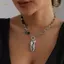 PNPIA- Mặt dây chuyền thả nước kim cương hình elip Nelace Hạt không đều Dây chuyền Choker Kim cương giả Nelace Tiệc cưới Trang sức Quà tặng