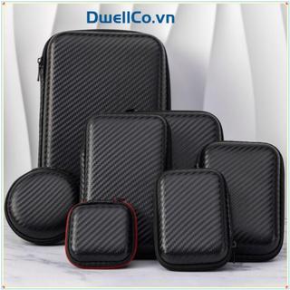 Hộp lưu trữ phụ kiện kỹ thuật số DWELLCO, Túi đựng tai nghe chống mài mòn bền bỉ, Bộ sạc EVA chống sốc đa năng