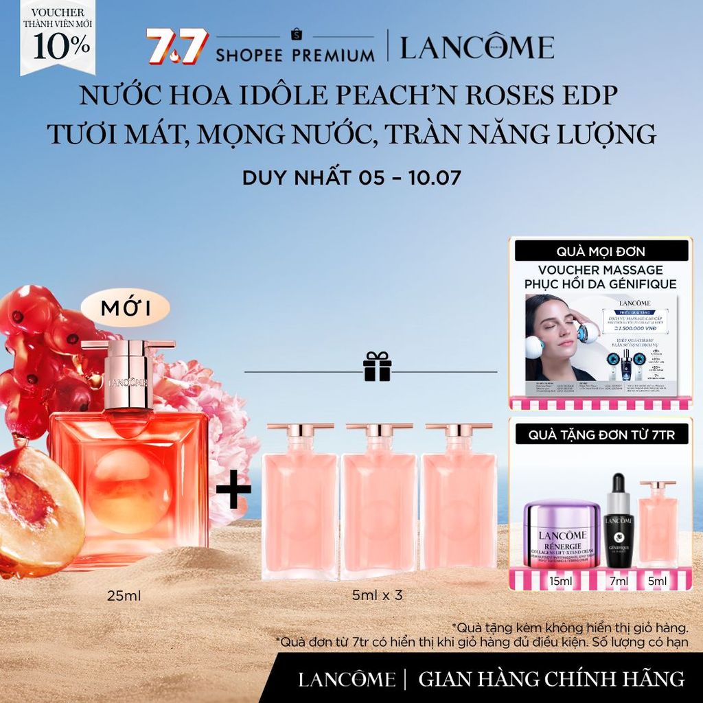 Nước hoa Idole Lancome Peach'n Roses EDP Tươi Mát Mọng Nước Tràn Năng Lượng 25ML