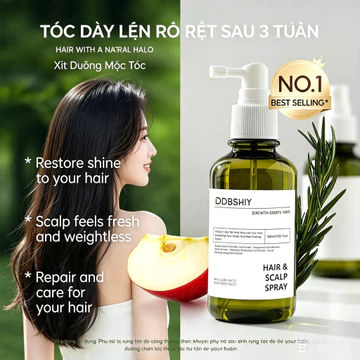 Xịt dưỡng tóc L160ml DDBSHIY, xịt dinh dưỡng cho tóc với giấm táo giúp tăng cường chân tóc, ngăn rụng tóc, kích thích mọc tóc chậm lại., củng cố chân tóc và cải thiện chất lượng