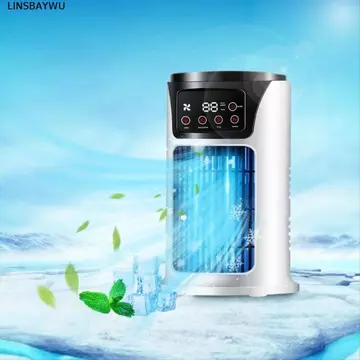 Quạt phun sương LINSBAYWU, Quạt làm mát không khí bình nước 300ML 6 tốc độ, Thiết kế nhỏ gọn di động phun sương nước Hoạt động ồn thấp Máy điều hòa di động Văn phòng tại nhà