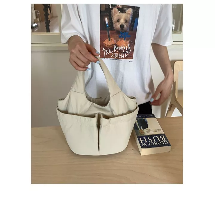 Túi tote Túi xách Túi mua sắm Túi xách công nhân văn phòng Tay cầm bằng vải Nylon thông thường Túi xách phong cách Nhật Bản Túi tote cầm tay Túi xách mẹ nhiều l – 3