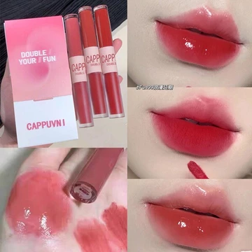| 【his romand】 | ❈Cappuvini Hai Đầu Môi Men Bùn Môi Chống Dính Cốc Chống Phai Màu Nước Bóng Gương Toot Son Bóng Học Sinh Lý☂