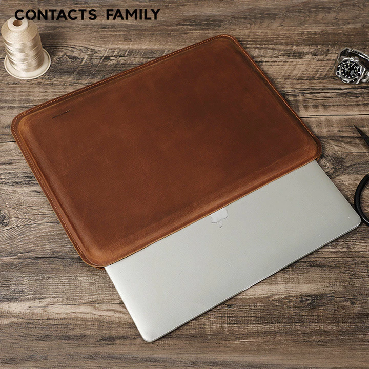 Phù hợp với ốp bảo vệ MacBook Pro 16 mới, bao da laptop Apple bằng da crazy horse đơn giản, có sẵn hàng.