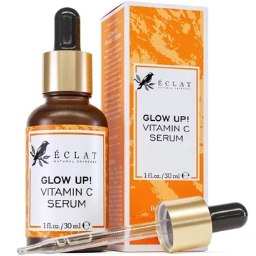 Eclat Skincare Vitamin C Face Serum - Chăm sóc da cho vết thâm, Serum Vitamin C với Axit Hyaluronic, Axit Ferulic, & Vit E - Chống lão hóa và làm sáng da, Xe da mặt Vit C nguyên chất